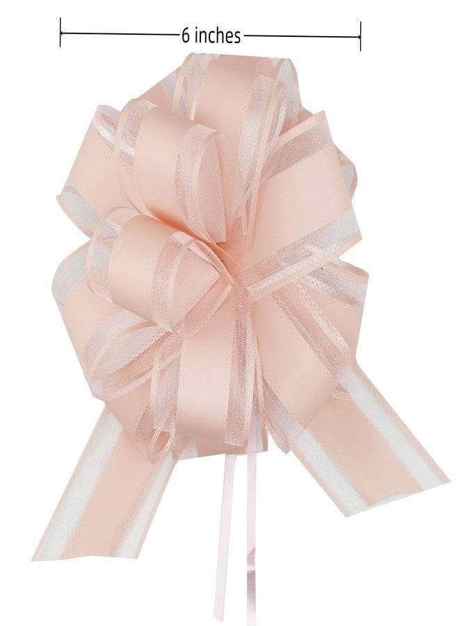 TIAMALL 6 PCS 6 inches Large Pull Bows for Gifts Wrapping Wedding Present Baskets (Pink, 6 Inches) - Image 5